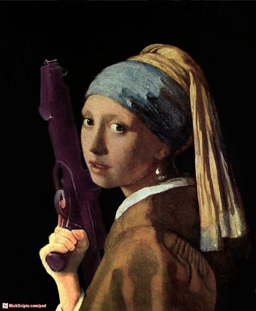 Girl-with-a-Pearl-Earring-and-a-blaster