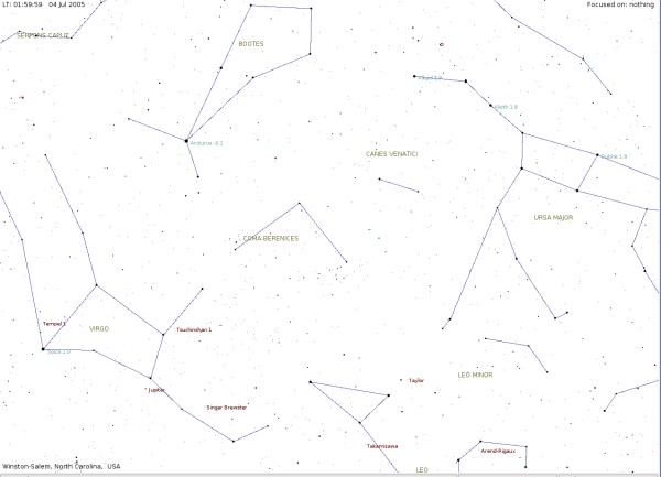 Deep Impact star map
